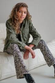 Flo flared print broek flore 114