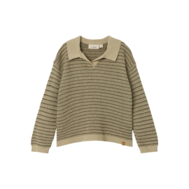 Lil' Atelier knit polo barker moss gray 305