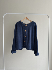 BADSTOF VEST DAMES KORT - JEANS