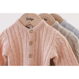 Feetje gebreid pakje pink 125