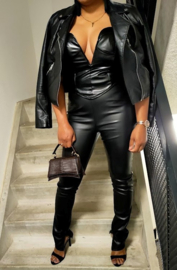 Vivacious  Faux Leather Pants Black