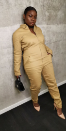 Zoey Camel Denim Jumpsuit