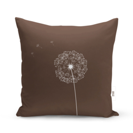 Buitenkussen | SUPERSIZE! | 60 x 60 CM | Paardenbloem Bruin