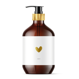 Luxe handzeep |  Hartje wit | Goudfolie