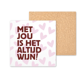 Kleurrijk tegeltje | Altijd wijn | 11 CM