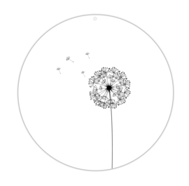 Muurcirkel | Roundie | Paardenbloem zwart