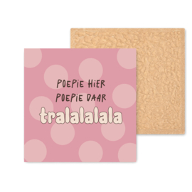 Kleurrijk tegeltje | Wc tegel | Poepie hier | Vintage Pink  | 11 CM