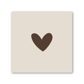 Tegeltje op Forex | In geschenkverpakking | Retro hart | beige