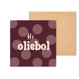 Kleurrijk tegeltje | Hi oliebol | Burgundy | 11 CM