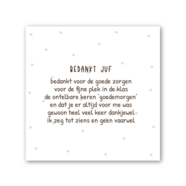 Tegeltje op Forex | In geschenkverpakking | Gedichtje voor de juf
