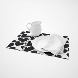 Placemat | Black hearts