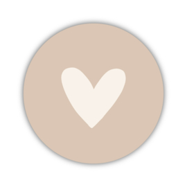 Onderzetter | Hartje op donker beige | Soft Beige | 2 stuks
