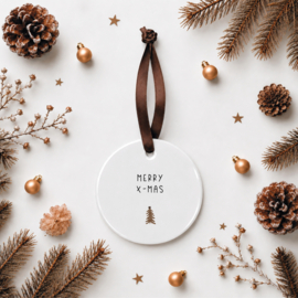 Kersthanger | Merry x-mas | Brown