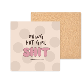 Kleurrijk tegeltje | Wc tegel | Hot Girl Shit | Beige | 11 CM