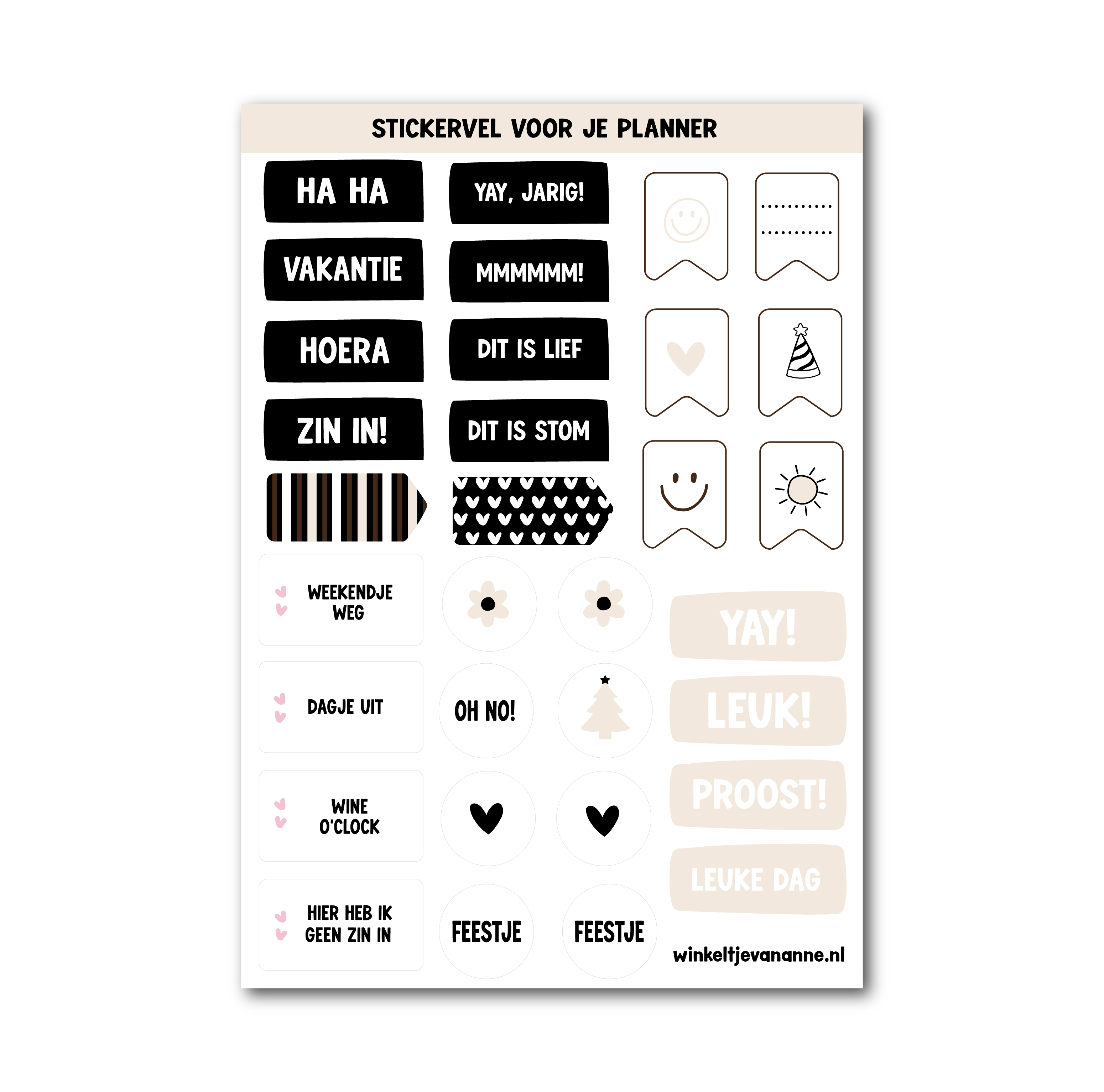 Stickervel A5 | Stickervel voor je agenda