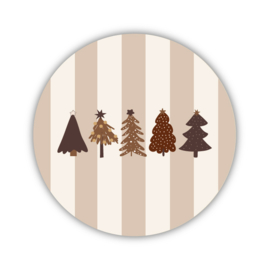 Onderzetter | Kerstbomen | Beige |  2 stuks