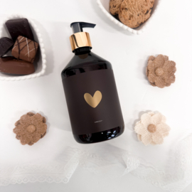 Luxe handzeep |  Hartje | Retro Brown | Goudfolie