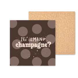 Kleurrijk tegeltje | Zei iemand champagne? |  Brown | 11 CM