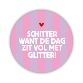 Onderzetter | Schitter | Pink/lila | 2 stuks