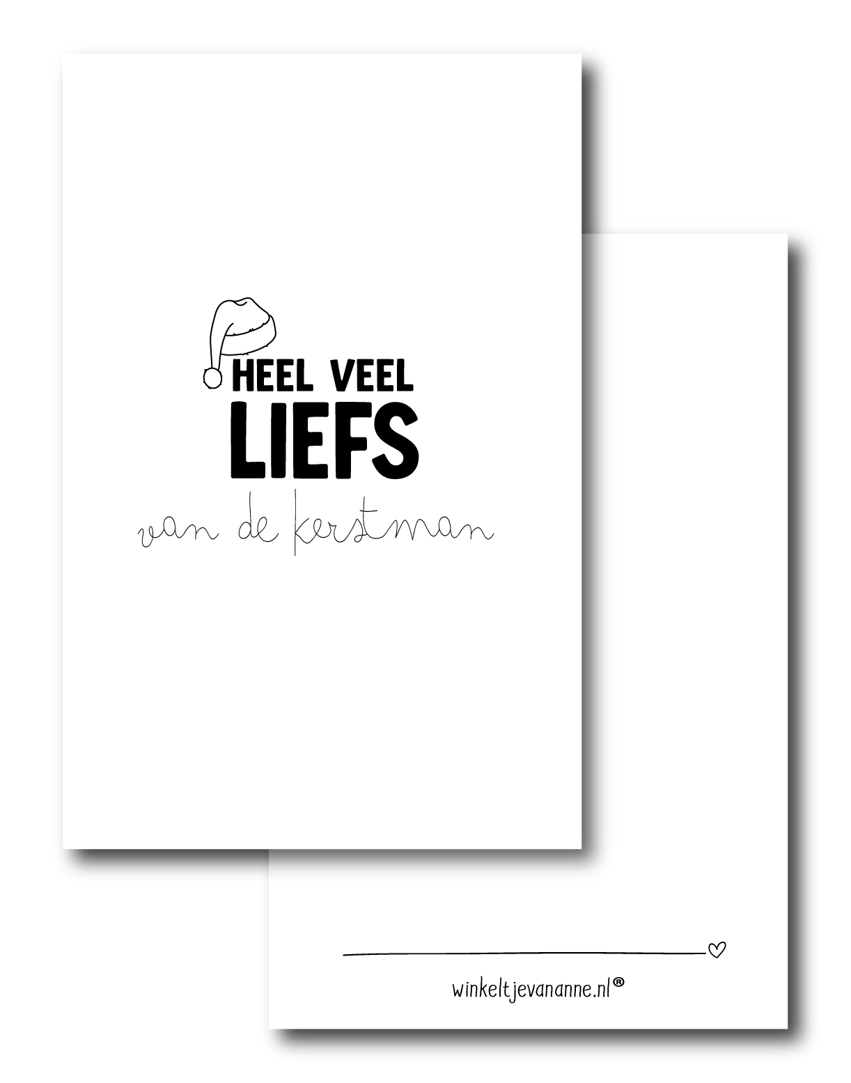 Minikaartje | Liefs van de kerstman | per 5 stuks
