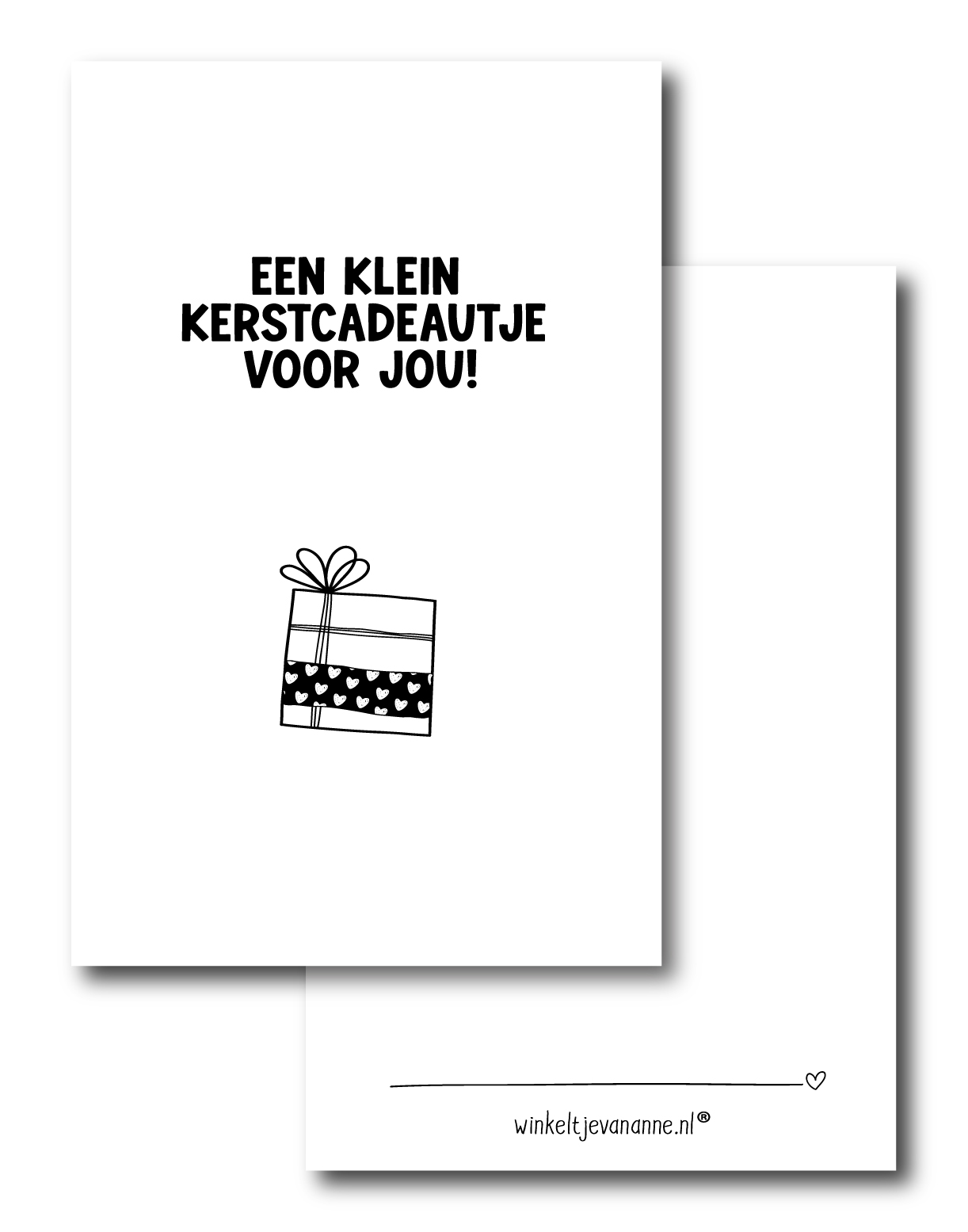 Minikaartje | Klein kerstcadeautje | per 5 stuks