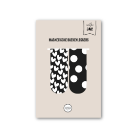 Magnetische boekenleggers | Hartjes en big dots | Set van twee