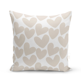 Buitenkussen | SUPERSIZE! | 60 x 60 CM | Hearts Beige