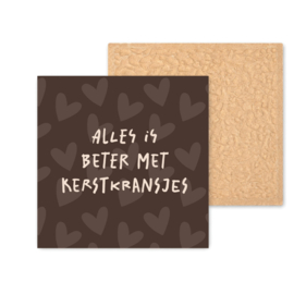 Kleurrijk tegeltje | Kerstkransjes |  Brown | 11 CM