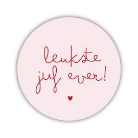 Onderzetter | Leukste juf | Vintage Rose | 2 stuks