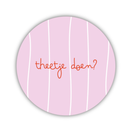 Onderzetter | Theetje doen? | Pink | 2 stuks