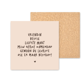 Kleurrijk tegeltje | Vriendin, bestie, maat | Beige | 11 CM
