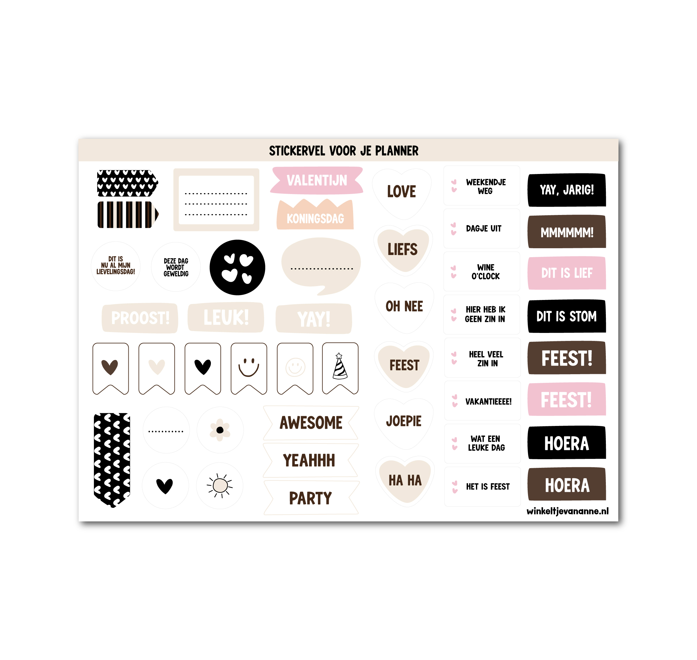 Stickervel A4 | Stickervel voor je planner | Pastel
