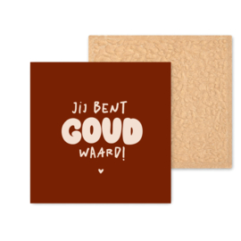 Kleurrijk tegeltje | Jij bent goud waard | Brick Red | 11 CM