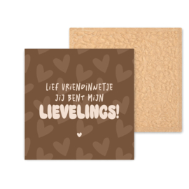 Kleurrijk tegeltje | Vriendin Lievelings | Light Brown | 11 CM