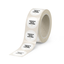 500 stickers | Cadeautje van de kerstman | Wit/zwart/goudfolie