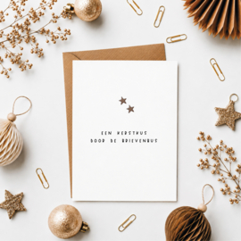 A6 kerstkaart | Kerstkus door de brievenbus