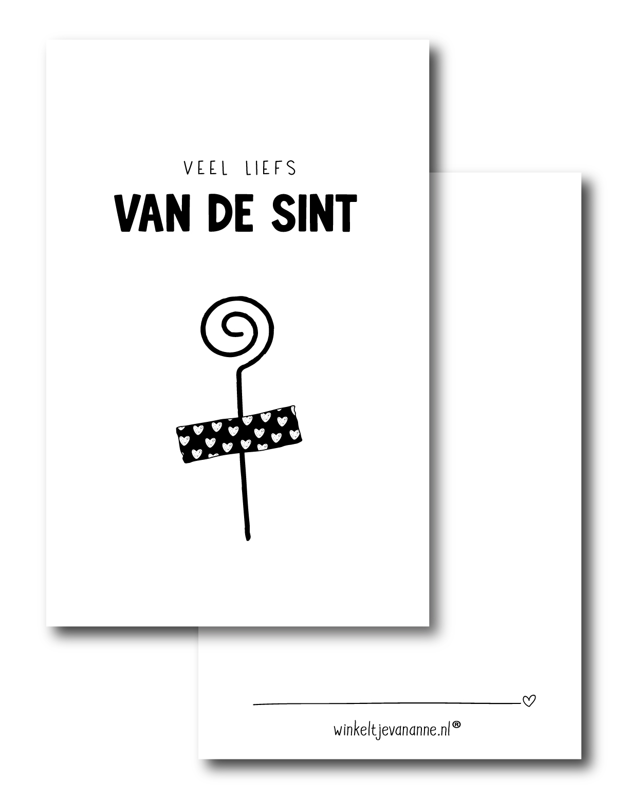 Minikaartje | Liefs van de sint | per 5 stuks