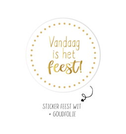 500 stickers | Vandaag is het feest wit