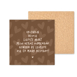 Kleurrijk tegeltje | Vriendin, bestie, maat | Light Brown | 11 CM