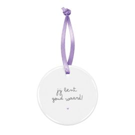 Kersthanger | Jij bent goud waard | Lila
