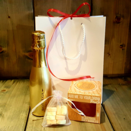 Prosecco gold geschenk  met smaakbubbels