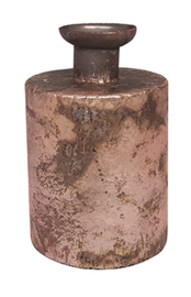Glazen vaasje - cilindervormig - Oud Roze