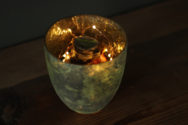 Amaryllisbol met glazen vaas en lichtjes
