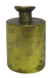 Glazen vaasje - cilindervormig - Oud Groen
