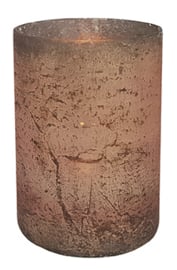 Glazen Theelichthouder - Cilinder- ø 10 cm - Oud Roze
