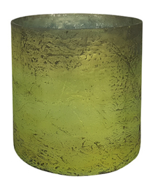 Glazen Vaas - Cilinder - Oud Groen- L