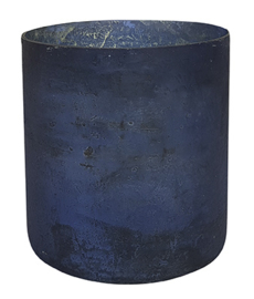 Glazen vaas - Cilinder - Oud Blauw - L