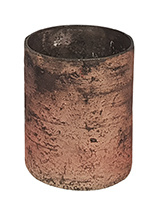 Glazen Theelichthouder - Cilinder- ø 6 cm - Oud Roze