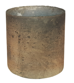 Glazen Theelichthouder - Cilinder- ø 14,7 cm - Oud Goud
