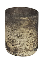 Glazen Theelichthouder - Cilinder - ø 6 cm- Zilver